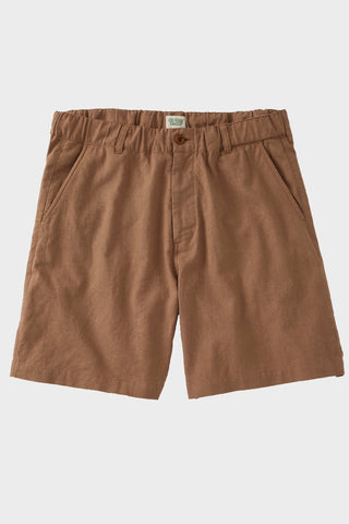 Light Brown Cotton Linen Field Shorts