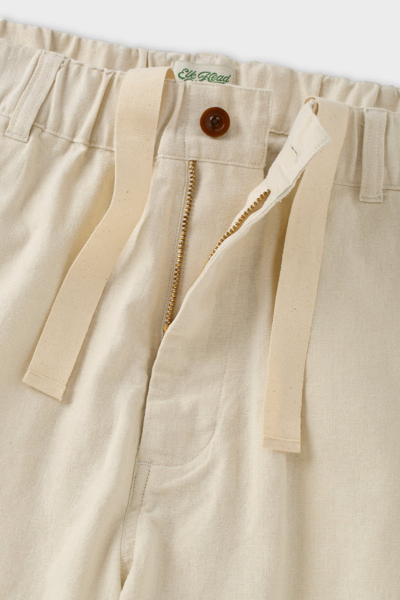 Ivory Cotton Linen Field Shorts
