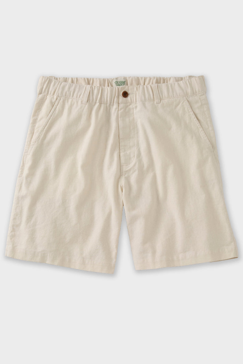 Ivory Cotton Linen Field Shorts