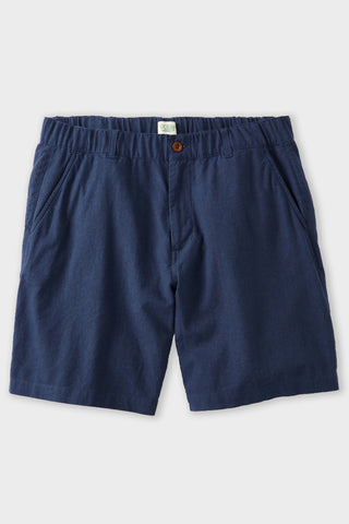 Navy Cotton Linen Field Shorts