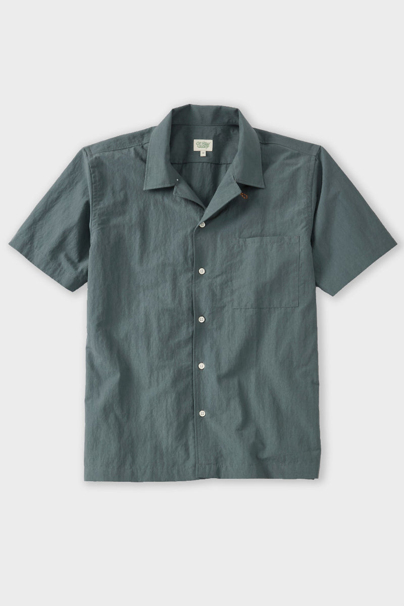 Teal Blue Supima Cotton Camp Collar