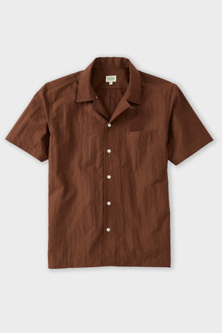Brown Supima Cotton Camp Collar