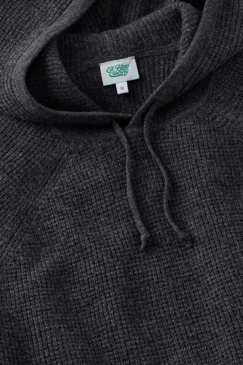 Charcoal Cashmere Thermal Stitch Hoodie