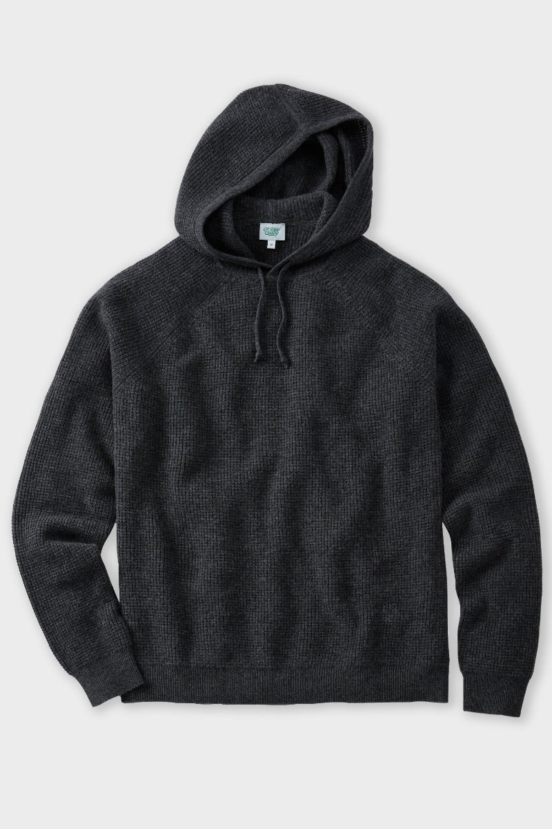 Charcoal Cashmere Thermal Stitch Hoodie