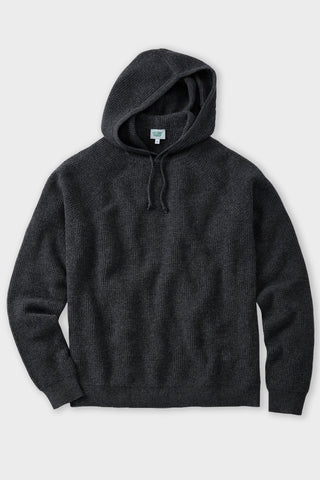 Charcoal Cashmere Thermal Stitch Hoodie