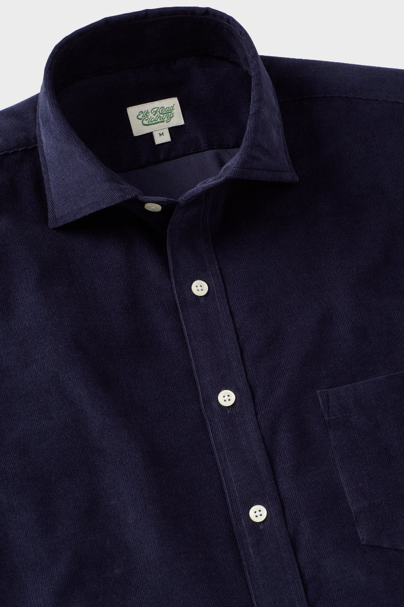 Navy Long Sleeve Corduroy Shirt