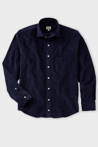 Navy Long Sleeve Corduroy Shirt
