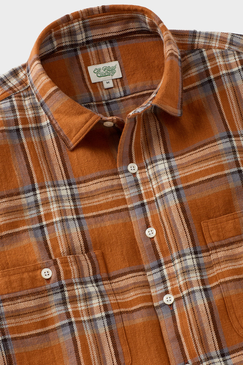 Burnt Orange Double Chest Brushed Flannel