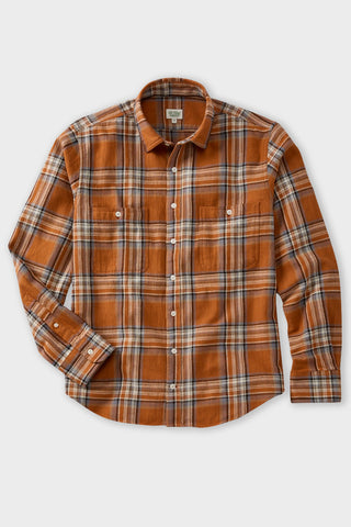 Burnt Orange Double Chest Brushed Flannel