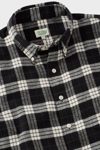 Ivory, Black and Pine Plaid Brushed Flannel