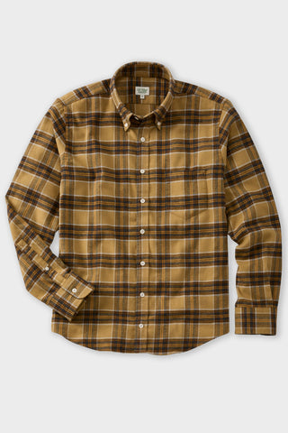 Mustard, Charcoal and Chocolate Brown Plaid Brushed Flannel