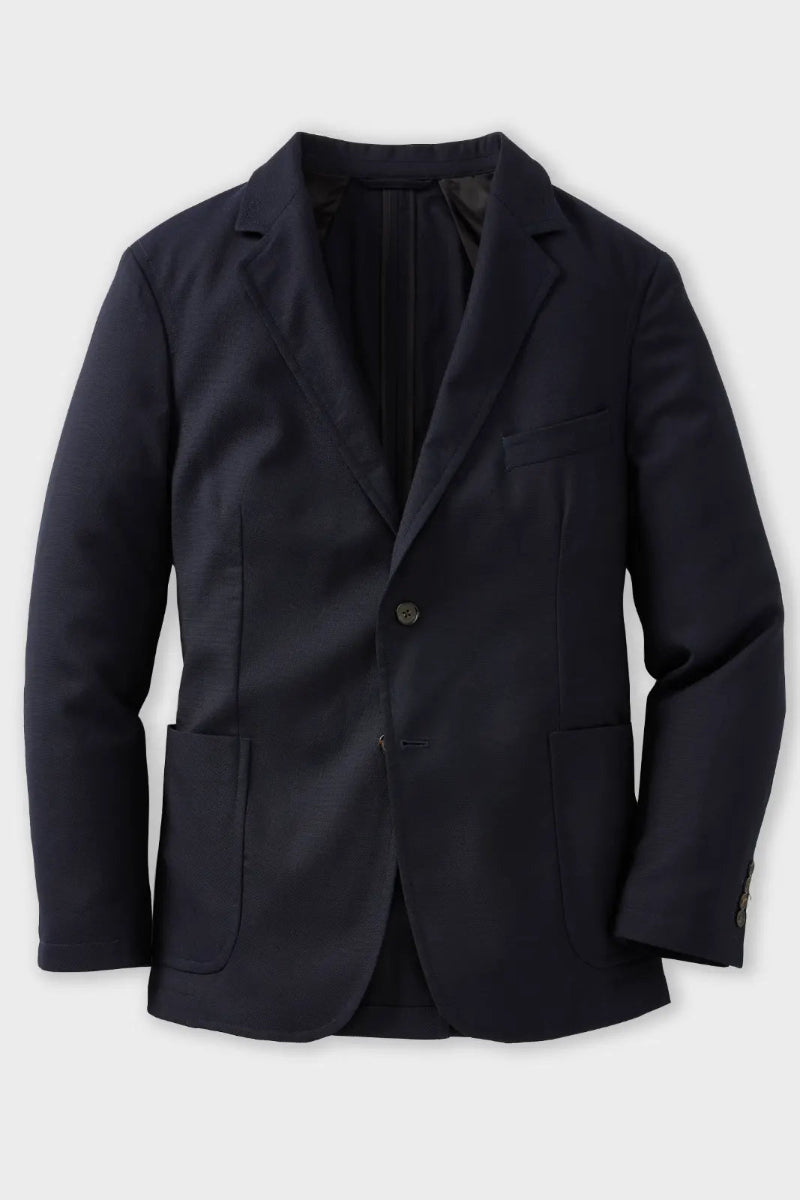 Postgame Unstructured Blazer in Navy Italian Wool Hopsack