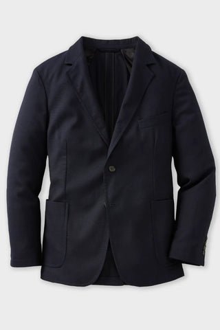 Postgame Unstructured Blazer in Navy Italian Wool Hopsack