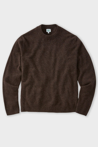 Brown Cashmere Rib-Collar Sweater