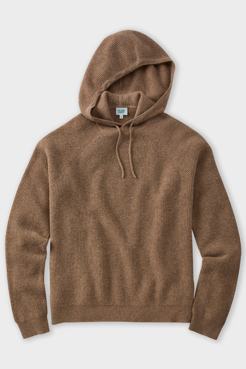 Dark Wheat Cashmere Thermal Stitch Hoodie