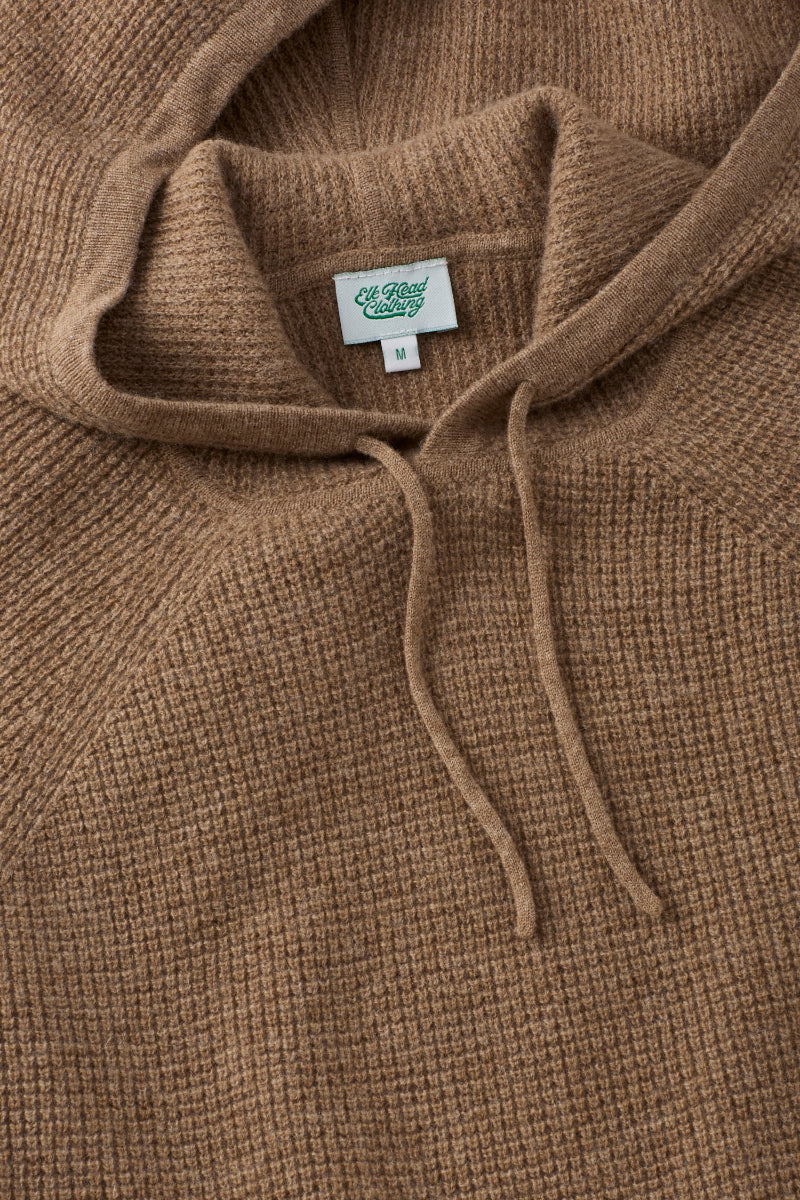 Dark Wheat Cashmere Thermal Stitch Hoodie