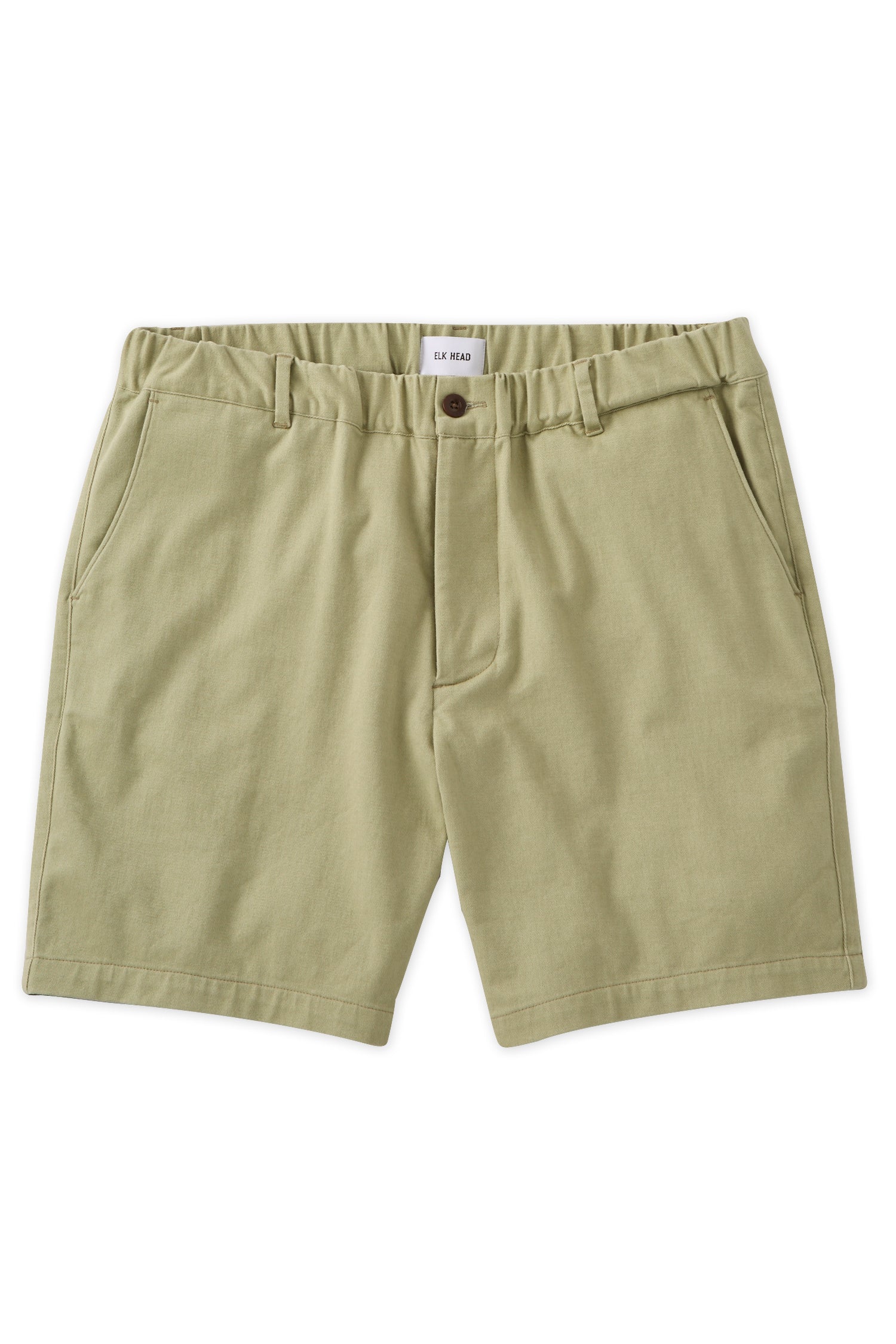 Brushed Cotton Stretch Shorts- Light Green (6.75 Inseam )