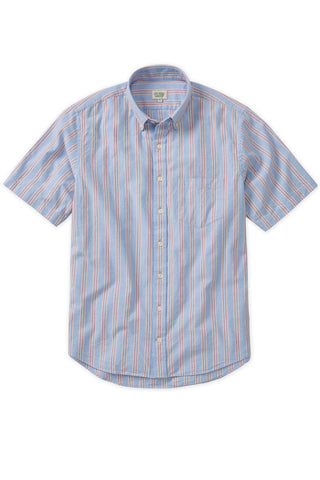 Light Blue Red Stripe Short Sleeve