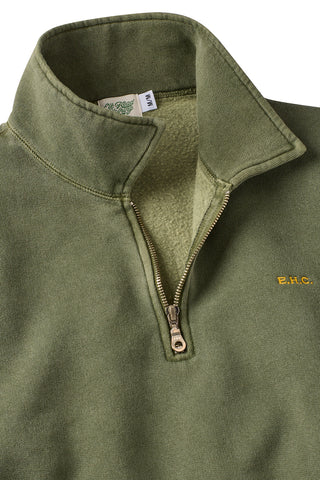 Olive Fleece  Half Zip Sweatshirt