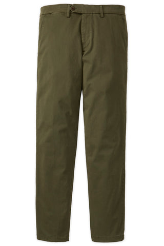 Green Italian Brushed Tab Front Chino