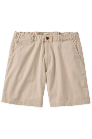 Brushed Cotton Stretch Shorts- Stone (6.75" Inseam )