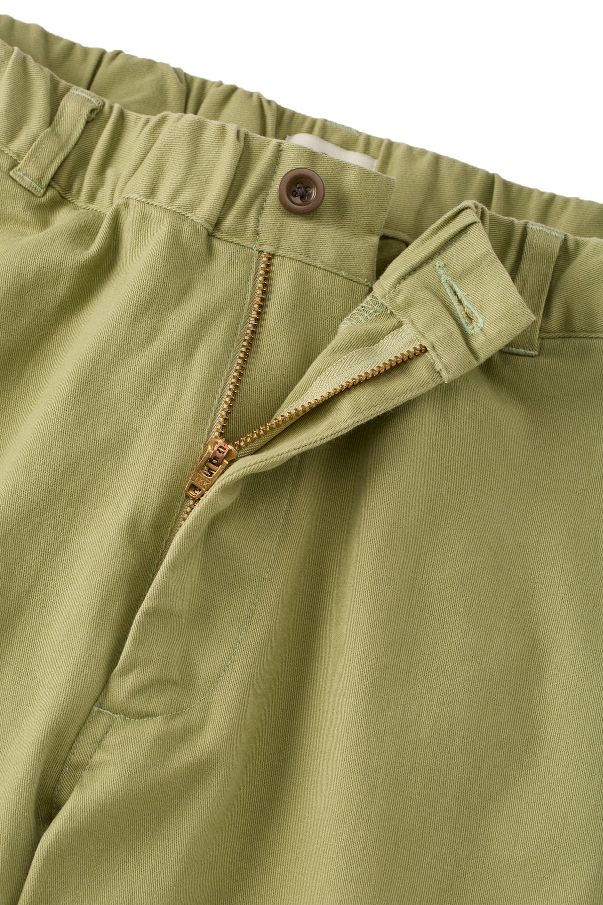 Brushed Cotton Stretch Shorts- Light Green (6.75" Inseam )