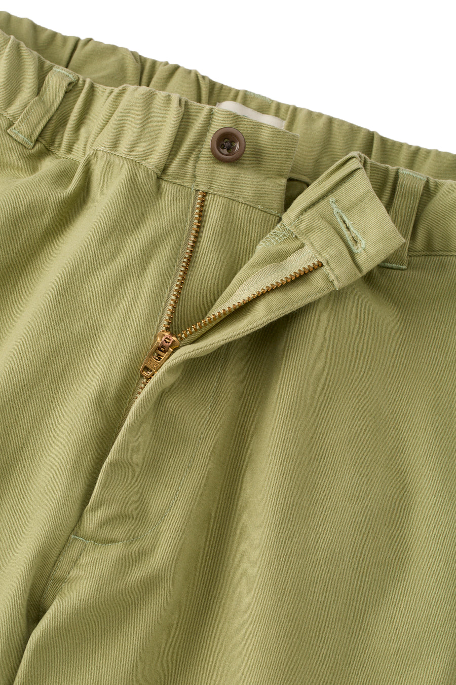 Brushed Cotton Stretch Shorts- Light Green (6.75" Inseam )
