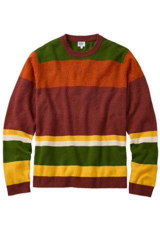 Variegated Merino Wool Stripe Crewneck