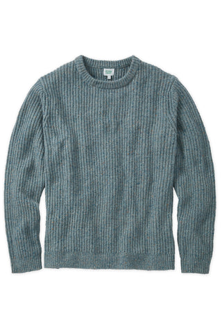 Sea Mist Alpaca Blend Rib Knit Crewneck Sweater