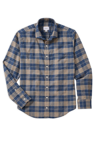 Plaid Navy Cream Portuguese Brush Flannel