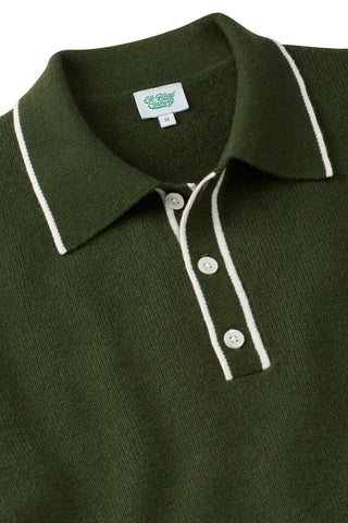 Forest Green Merino Wool  Polo