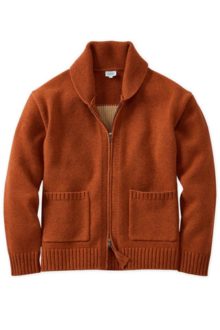 Fired Clay Elk Head Cowachain Full Zip Sweater