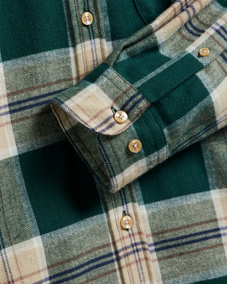 Portuguese Flannel - Green Plaid Brush Flannel