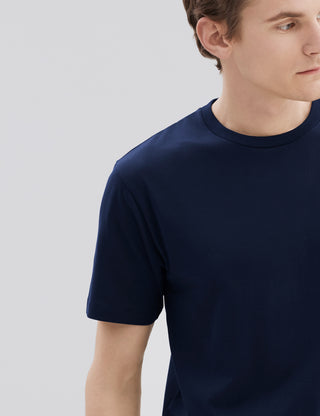 Handvaerk - Pima Cotton Classic Crewneck Tee - Navy