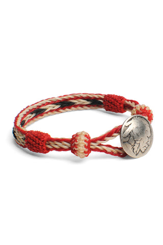 Chamula Concho Bracelet x WHT / RED X BLK