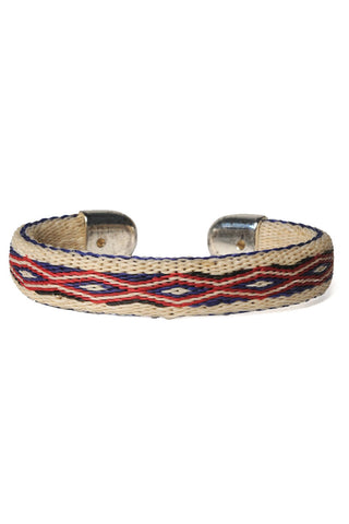 Chamula - Bendable Horsehide Bracelet White x Red x Blue