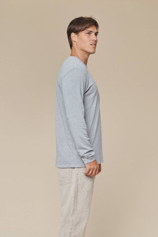 Heathered Baja Long Sleeve Pocket Tee