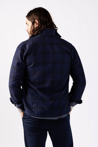 Navy Black Twill Overshirt