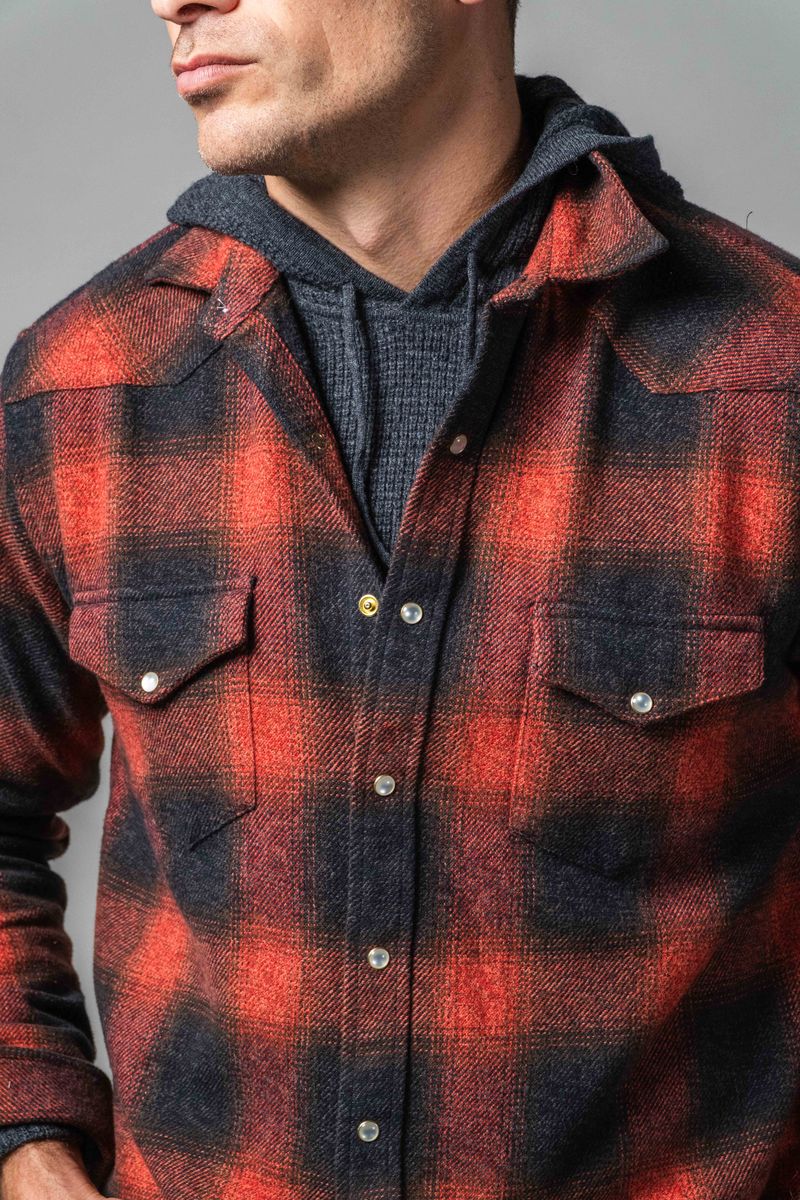 Buffalo Check Pearl Snap Western Flannel