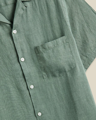 Portuguese Flannel - Dry Green Linen Camp Collar