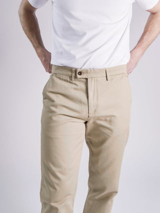 Japanese Twill Tab Front Chino in Wheat