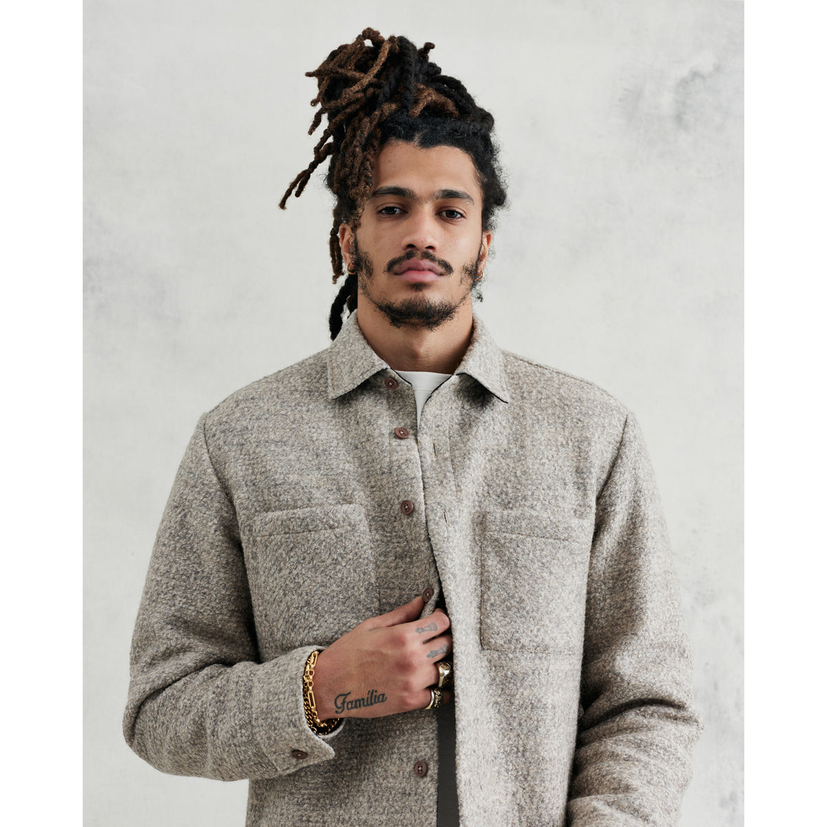 Wax London Bobble Wool Reversible Overshirt