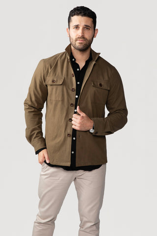 Dark Olive Flannel Overshirt