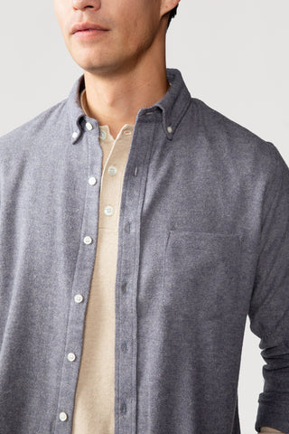 Blue Brushed Twill Flannel