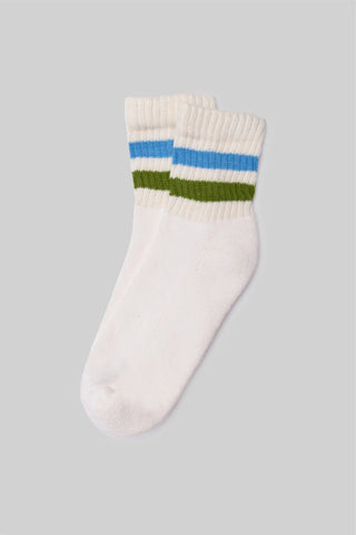 American Trench- The retro Stripe Quarter Crew col. blue /chive