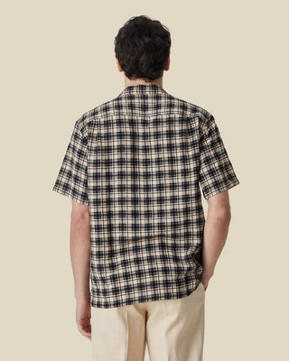 Portuguese flannel TRAIL - BLACK CAMP COLLAR