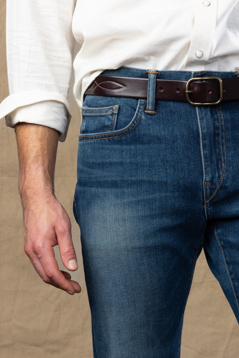 Dark Brown Hand Stitched Belt