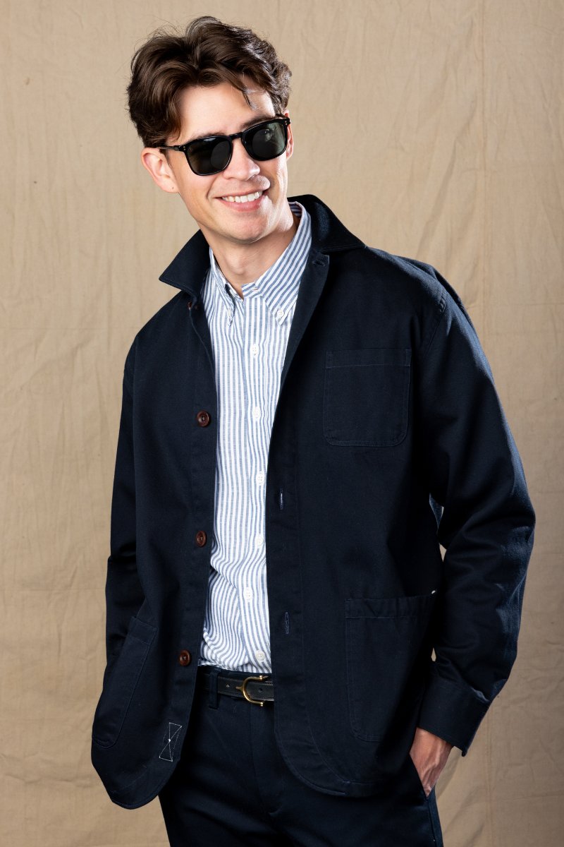 Structured Navy Twill Chore Coat