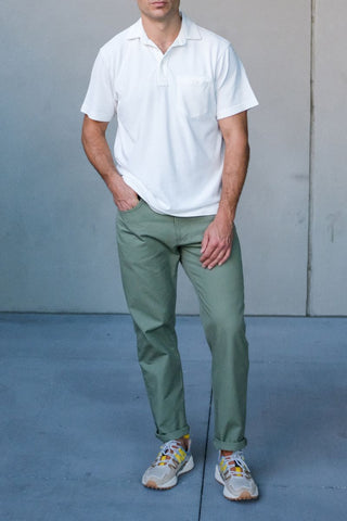 Sideline Pique Polo in Ivory
