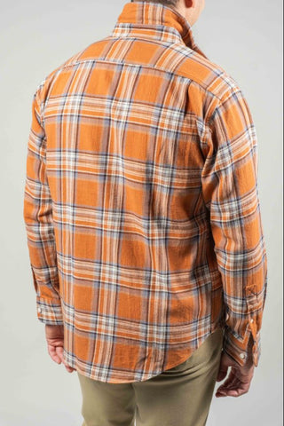 Burnt Orange Double Chest Brushed Flannel